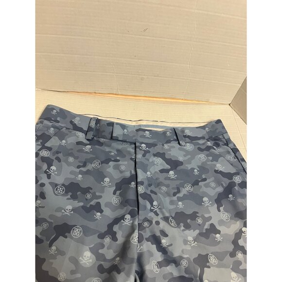 G/Fore G4 Golf Shorts Camo Skulls Tees all over Print 32 Baja Blue preppy - Picture 3 of 11